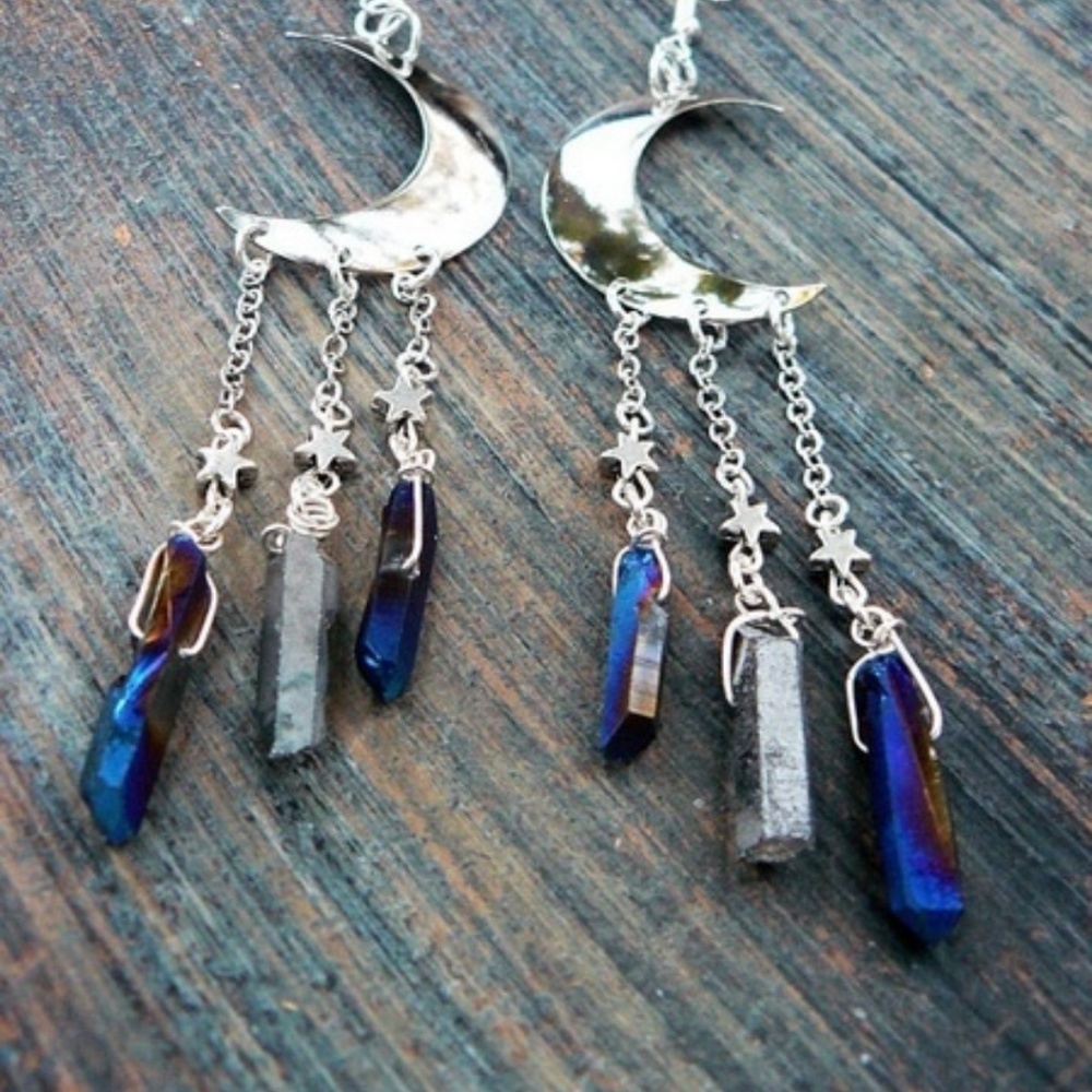 Moon Earrings Atlantis( Handmade) ๐ - Picture 6 of 8
